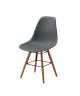 RENA Chaise salle a manger  Gris  Pieds bois hetre massif  Scandinave  L 52 x P 46,5 cm