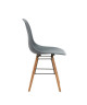 RENA Chaise salle a manger  Gris  Pieds bois hetre massif  Scandinave  L 52 x P 46,5 cm