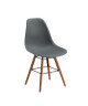 RENA Chaise salle a manger  Gris  Pieds bois hetre massif  Scandinave  L 52 x P 46,5 cm