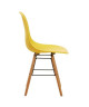 RENA Chaise salle a manger  Jaune  Pieds bois hetre massif  Scandinave L 52 x P 46,5 cm