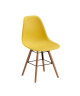 RENA Chaise salle a manger  Jaune  Pieds bois hetre massif  Scandinave L 52 x P 46,5 cm