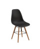 RENA Chaise salle a manger  Noir  Pieds bois hetre massif  Scandinave  L 52 x P 46,5 cm