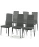 SAM Lot de 6 chaises de salle a manger en simili gris  Style contemporain  L 50 x P 44 cm