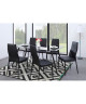 SAM Lot de 6 chaises de salle a manger en simili noir  Style contemporain  L 50 x P 44 cm