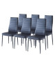 SAM Lot de 6 chaises de salle a manger en simili noir  Style contemporain  L 50 x P 44 cm