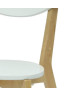 SMILEY Chaise de salle a manger en bois coloris bois naturel et blanc  Scandinave  L 37,5 x P 39,5 cm