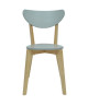 SMILEY Chaise de salle a manger en bois coloris bois naturel et gris  Scandinave  L 37,5 x P 39,5 cm