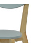 SMILEY Chaise de salle a manger en bois coloris bois naturel et gris  Scandinave  L 37,5 x P 39,5 cm