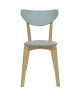 SMILEY Lot de 2 chaises de salle a manger en bois coloris bois naturel et gris  Scandinave  L 37,5 x P 39,5 cm