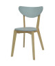 SMILEY Lot de 2 chaises de salle a manger en bois coloris bois naturel et gris  Scandinave  L 37,5 x P 39,5 cm