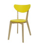 SMILEY Chaise de salle a manger en bois coloris bois naturel et jaune  Scandinave  L 37,5 x P 39,5 cm