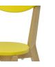 SMILEY Chaise de salle a manger en bois coloris bois naturel et jaune  Scandinave  L 37,5 x P 39,5 cm