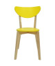 SMILEY Lot de 2 chaises de salle a manger en bois coloris bois naturel et jaune  Scandinave  L 37,5 x P 39,5 cm