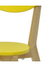 SMILEY Lot de 2 chaises de salle a manger en bois coloris bois naturel et jaune  Scandinave  L 37,5 x P 39,5 cm