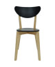 SMILEY Chaise de salle a manger en bois coloris bois naturel et noir  Scandinave  L 37,5 x P 39,5 cm