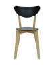 SMILEY Lot de 2 chaises de salle a manger en bois coloris bois naturel et noir  Scandinave  L 37,5 x P 39,5 cm