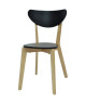 SMILEY Lot de 2 chaises de salle a manger en bois coloris bois naturel et noir  Scandinave  L 37,5 x P 39,5 cm