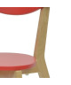 SMILEY Chaise de salle a manger en bois coloris bois naturel et rouge  Scandinave  L 37,5 x P 39,5 cm