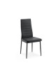 KENT B Lot de 4 chaises de salle a manger  Métal  Revetement en simili noir  Contemporain  L 51,5 x P 43 cm