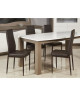 VOGUE Lot de 4 chaises de salle a manger  Simili marron  Style contemporain  L 43,5 x P 52 cm