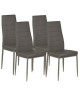 VOGUE Lot de 4 chaises de salle a manger  Simili gris foncé  Style contemporain  L 43,5 x P 52 cm