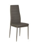 VOGUE Lot de 4 chaises de salle a manger  Simili gris foncé  Style contemporain  L 43,5 x P 52 cm
