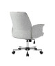 THOMASINA A Fauteuil de bureau en métal chromé  Tissu gris  Contemporain  L 62 x P 64 cm