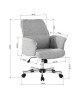 THOMASINA A Fauteuil de bureau en métal chromé  Tissu gris  Contemporain  L 62 x P 64 cm