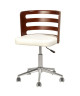 SAMANTHA Chaise de bureau  Simili blanc  Style contemporain  L 46 x P 48 cm
