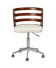 SAMANTHA Chaise de bureau  Simili blanc  Style contemporain  L 46 x P 48 cm