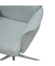 KALA Chaise de bureau sur roulettes  Revetement tissu  Gris et chromé  Style contemporain  L 69 x P 73 cm