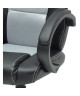 LAREN Chaise de bureau  Simili noir et tissu gris  Style contemporain  L 64 x P 70 cm