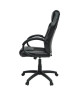 LAREN Chaise de bureau  Simili et tissu noir  Style contemporain  L 64 x P 70 cm