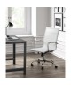 LAW Chaise de bureau  Tissu blanc  Style contemporain  L 57 x P 77 cm