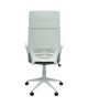 ROBI Chaise de bureau sur roulettes  Revetement tissu  Gris clair et blanc  Style contemporain  L 63 x P 64 cm