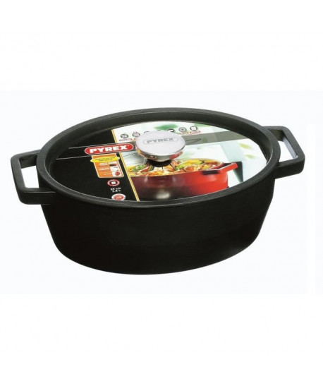 PYREX Cocotte ovale Slow Cook 5,8 L gris foncé