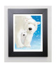 EDGSON Image encadrée Fluffy Bears I 31x37 cm Bleu