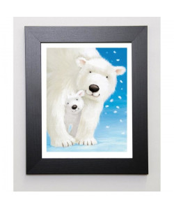 EDGSON Image encadrée Fluffy Bears I 31x37 cm Bleu