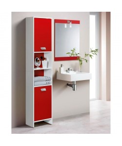 TOP Colonne de salle de bain L 39 cm  Blanc et rouge