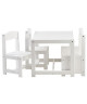 HOPPEKIDS Ensemble table et chaises contemporain en bois pin massif et MDF laqué blanc  L 59 x l 50 cm