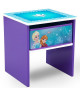 LA REINE DES NEIGES  Table de Chevet Enfant en Bois avec tiroirs  Violet et Multicolore
