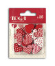 TOGA Pack de 25 Confettis Bois Coeurs  Blanc et rouge