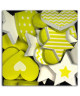 D.I.Y WITH TOGA Pack de 25 Confettis Bois Coeurs / Etoiles  Vert