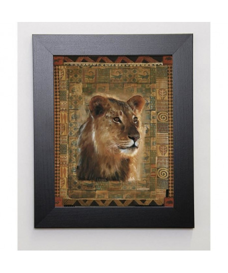 HEFFERAN Image encadrée Lion 31x37 cm Multicolore