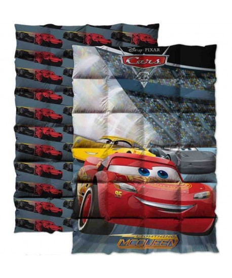 CARS Couette imprimée 140x200 cm gris, rouge et jaune
