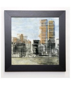 JMG Image encadrée Twins New York 37x37 cm Gris