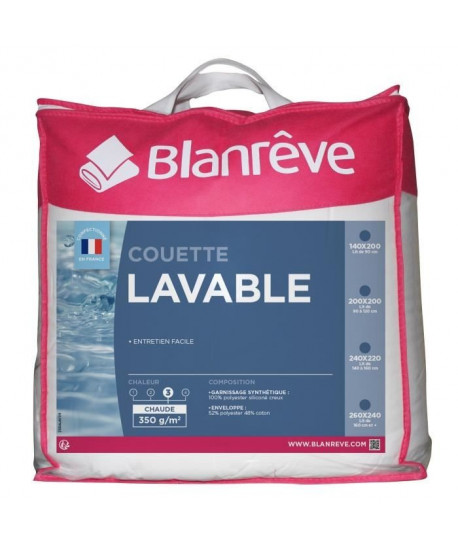 BLANREVE Couette chaude LAVABLE 140x200 cm blanc