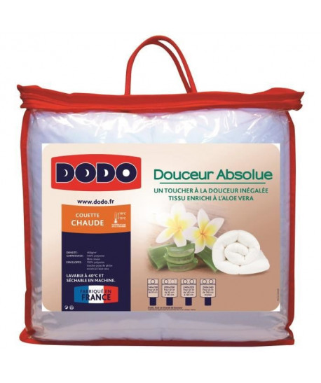 DODO Couette chaude 400gr/m˛ DOUCEUR ABSOLUE 140x200 cm blanc