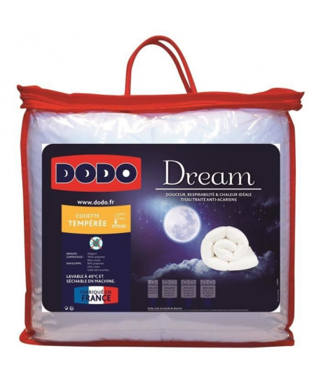 DODO Couette tempérée 350gr/m˛ DREAM 200x200cm AntiAcariens 350g