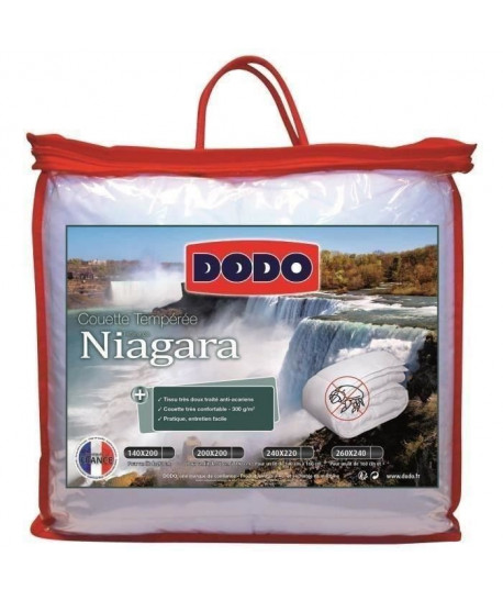 DODO Couette tempérée 300g/m˛ antiacariens NIAGARA 140x200 cm blanc